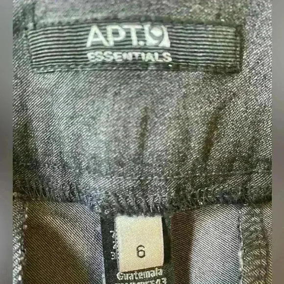 Blue Jean Black APT 9 stretch PULL ON PANTS SLACKS STRAIGHT LEG 6 - Picture 5 of 5